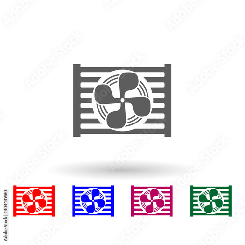 Radiator multi color icon. Simple glyph, flat vector of car repear icons for ui and ux, website or mobile application