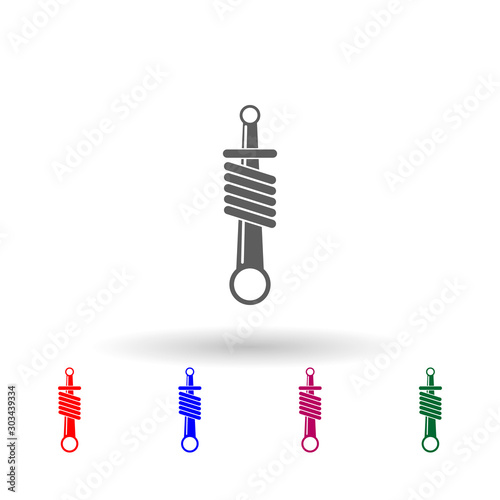Car shock absorber multi color icon. Simple glyph, flat vector of car repear icons for ui and ux, website or mobile application