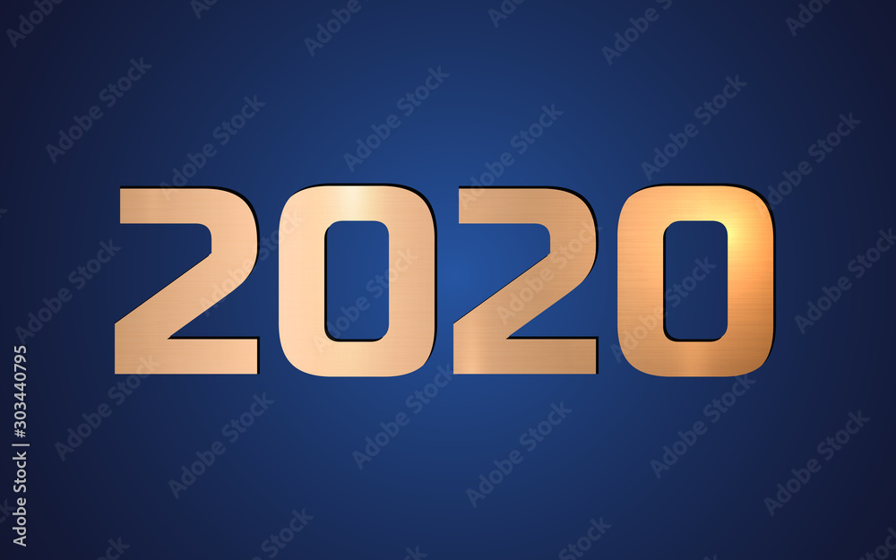 2020 New Year Lettering Design Gold Texture Blue 2020 New Year Lettering Design Gold Texture Blue