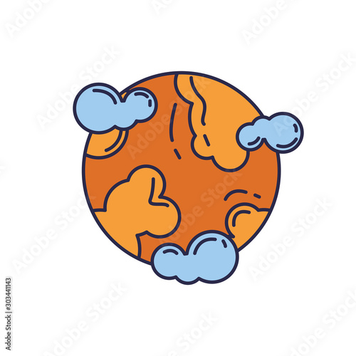 universe planet fill style icon