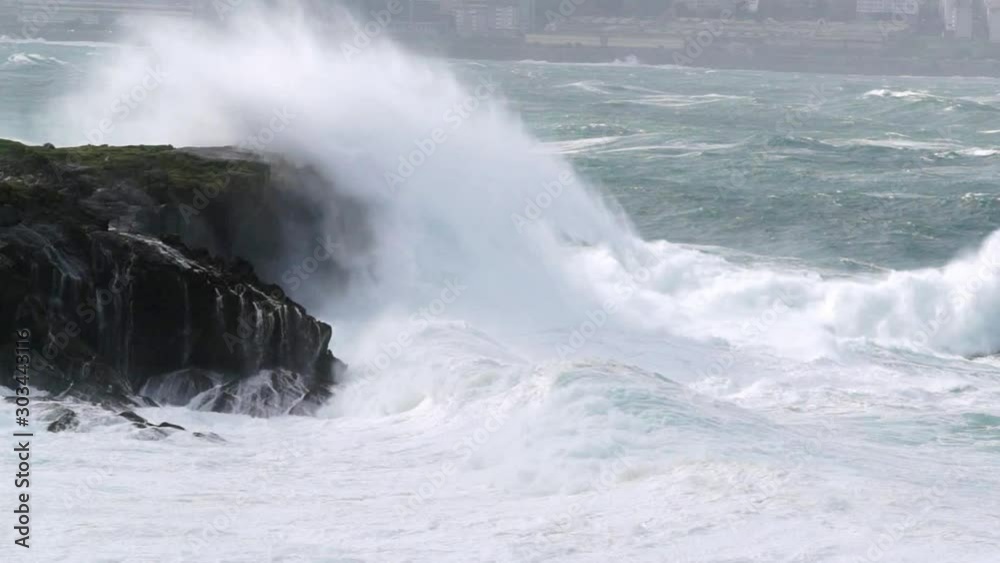 sea storm with waves of 12 meter on Galicia coast , Atlantic ocean , video hd footage sea storm with waves of 12 meter on Galicia coast , Atlantic ocean , video hd footage