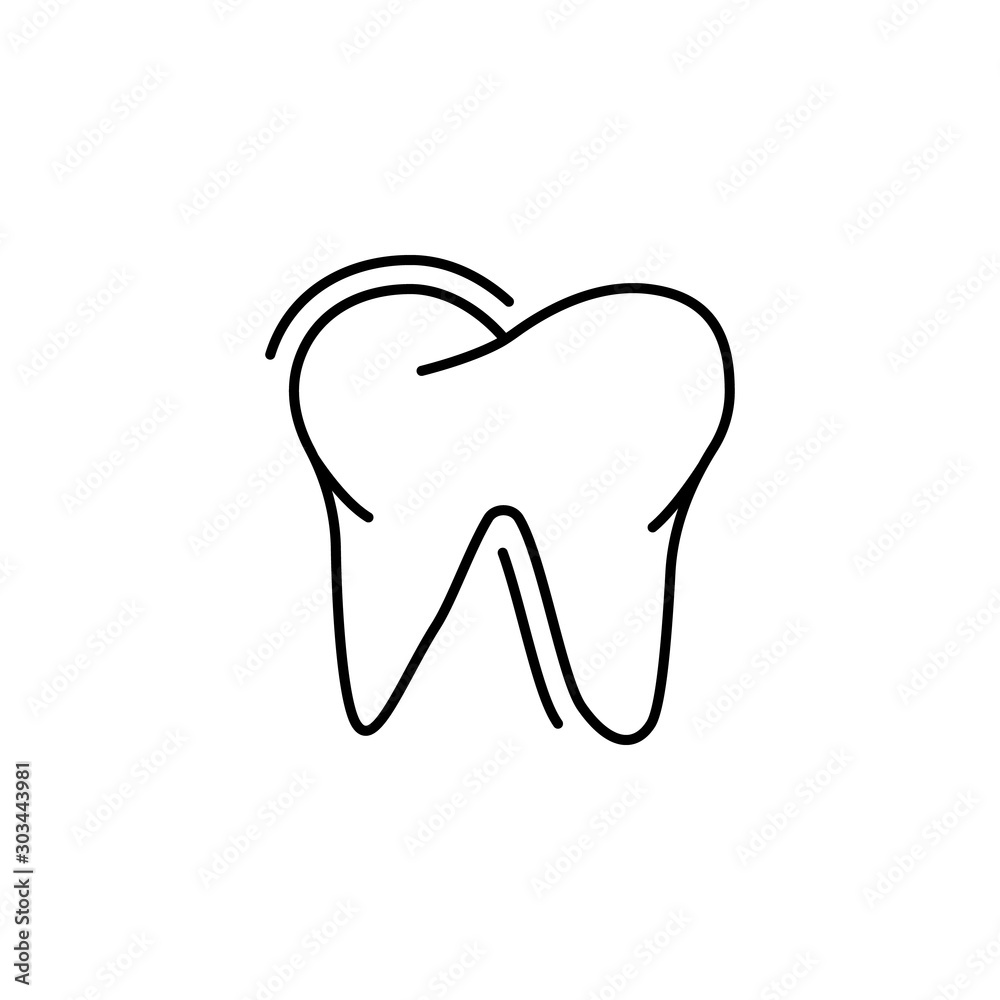 Healthy tooth dental icon. Simple line, outline vector of dentistry icons for ui and ux, website or mobile application Healthy tooth dental icon. Simple line, outline vector of dentistry icons for ui and ux, website or mobile application