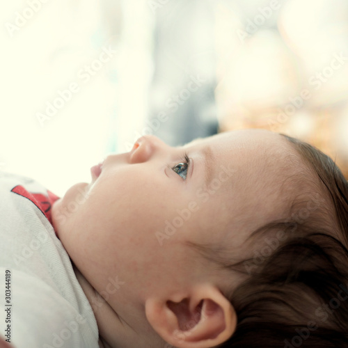 Profile view of 5 month old baby