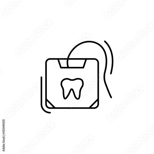 Floss tooth icon. Simple line, outline vector of dentistry icons for ui and ux, website or mobile application