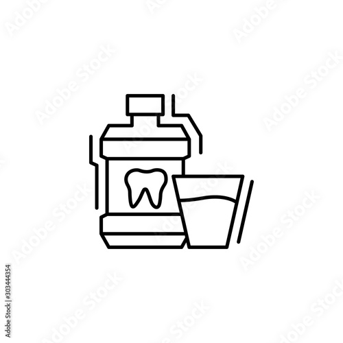 Mouthwash water icon. Simple line, outline vector of dentistry icons for ui and ux, website or mobile application