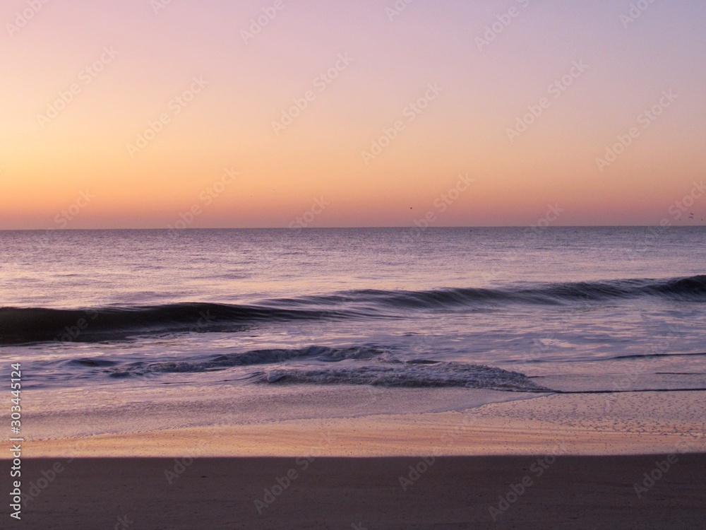 Colorful sunrise on Rehoboth Beach 