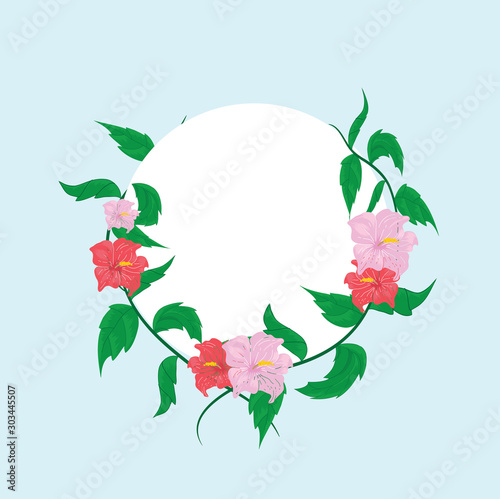 flower frame background design for invitation wedding, word, photo booth , baby shower, card, birthday, party, with copy space and background white