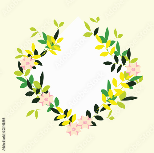 flower frame background design for invitation wedding, word, photo booth , baby shower, card, birthday, party, with copy space and background white