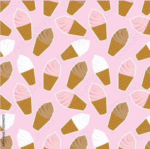 seamleass pattern : Ice Cream Seamless Pattern ,for print on fabric,textile,book cover ,packaging 