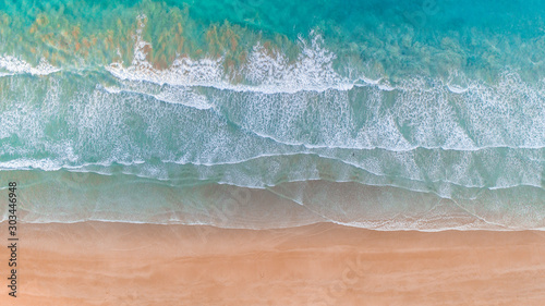 Aerial View of Waves and Beaches at Sunset Along the Great Ocean Road, Australia