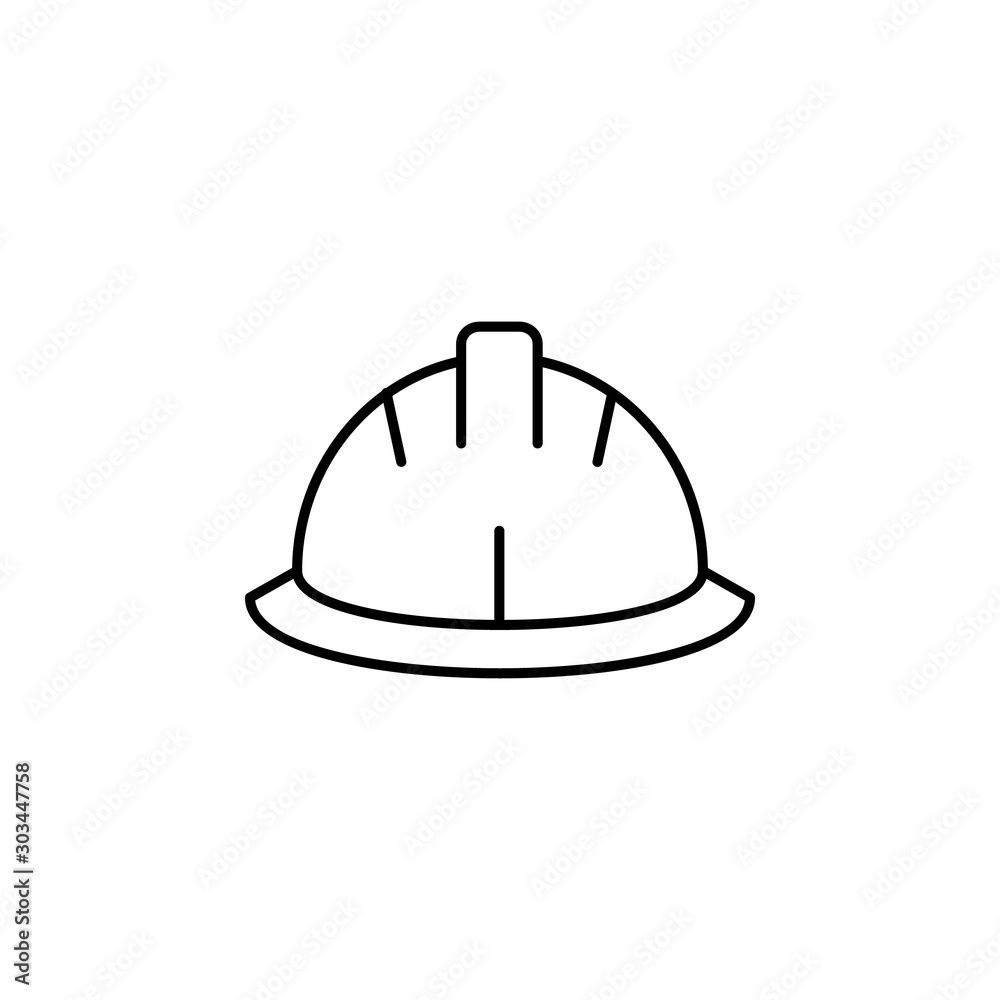 Helmet safe construction icon. Simple line, outline vector of construction tools icons for ui and ux, website or mobile application Helmet safe construction icon. Simple line, outline vector of construction tools icons for ui and ux, website or mobile application