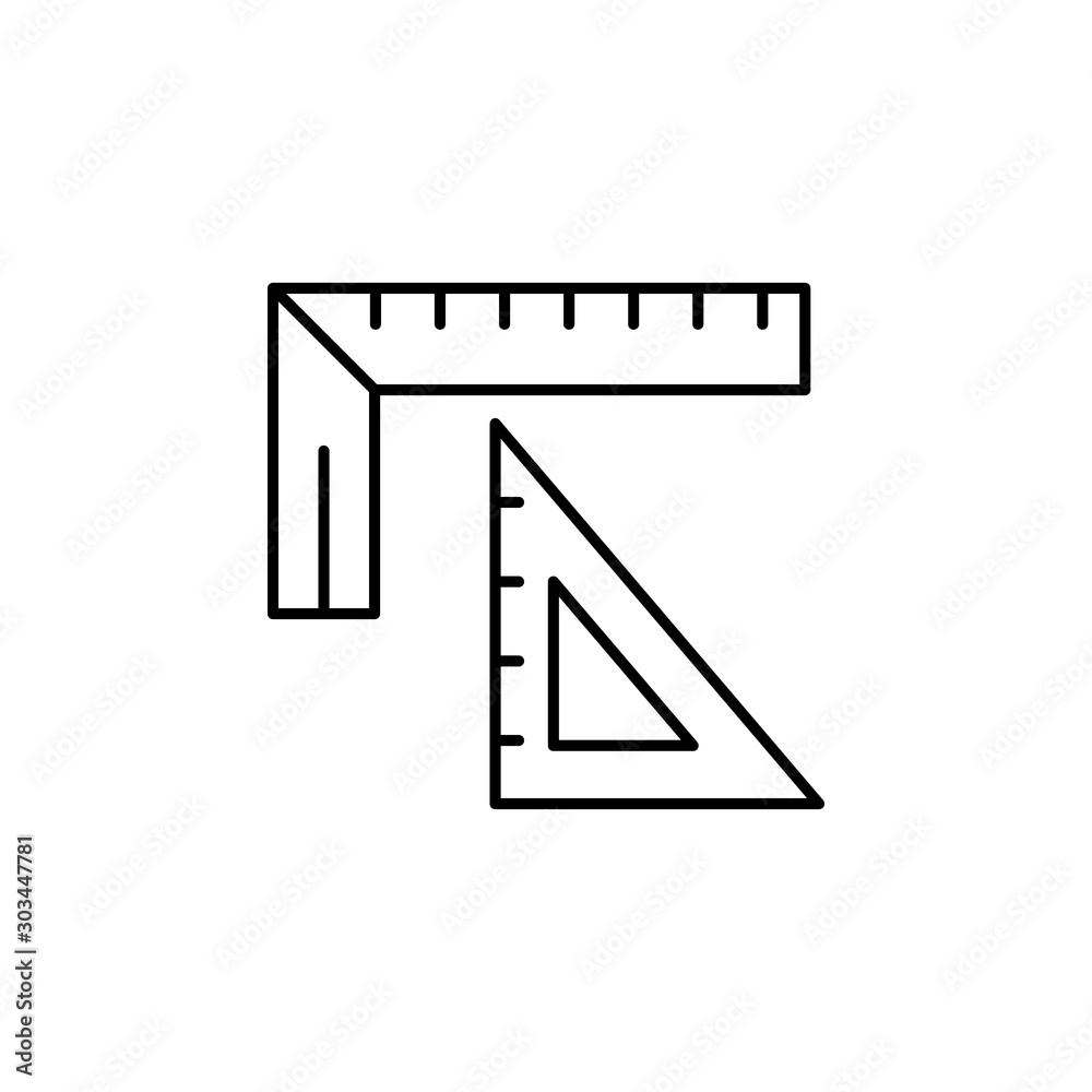 Fototapeta premium Measurement ruler tool icon. Simple line, outline vector of construction tools icons for ui and ux, website or mobile application
