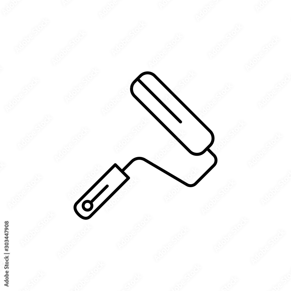 Paint roller tool icon. Simple line, outline vector of construction tools icons for ui and ux, website or mobile application Paint roller tool icon. Simple line, outline vector of construction tools icons for ui and ux, website or mobile application
