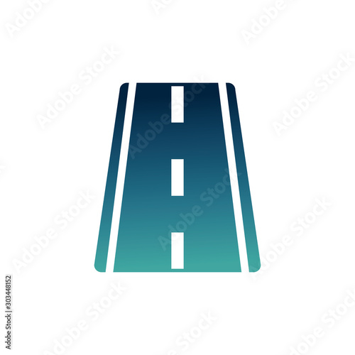 straight asphalt road gradient icon