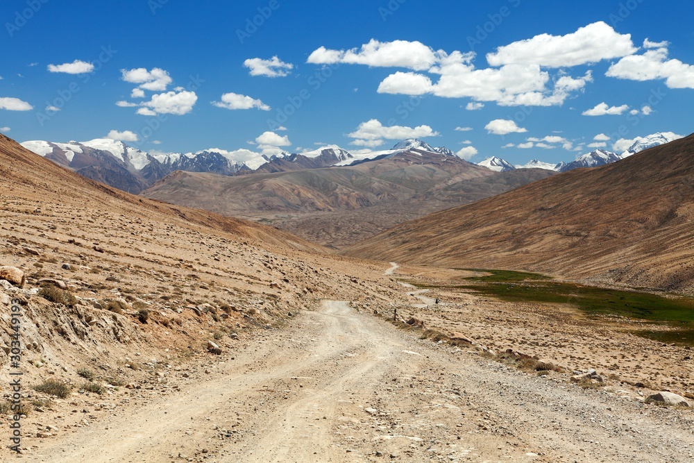Pamir highway or Pamirskij trakt road in Tajikistan Pamir highway or Pamirskij trakt road in Tajikistan