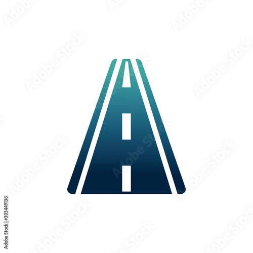 straight asphalt road gradient icon