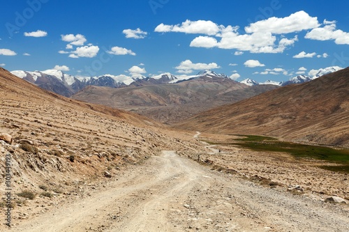 Pamir highway or Pamirskij trakt road in Tajikistan
