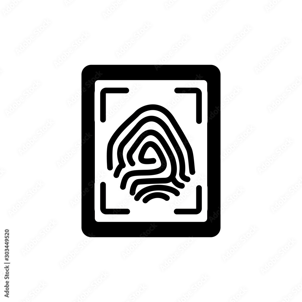 security fingerprint reader line style icon