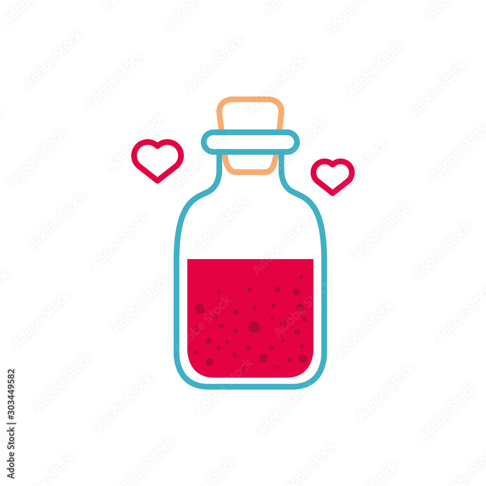 potion bottle love fantasy line fill style potion bottle love fantasy line fill style