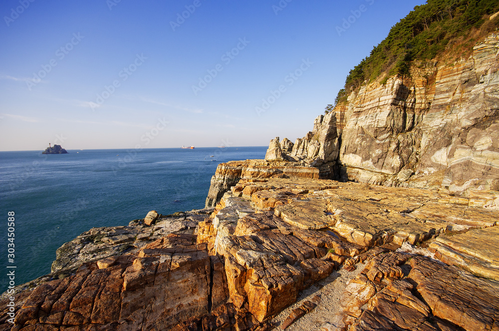 rock of the cliff on Taejongdae, Busan, Korea