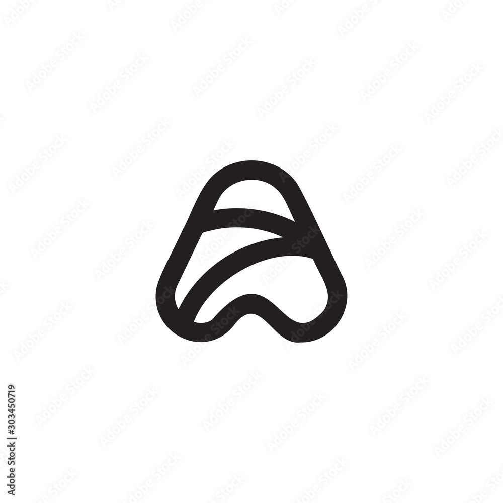 Simple and minimal outline letter mark A logo design concept. Simple and minimal outline letter mark A logo design concept.