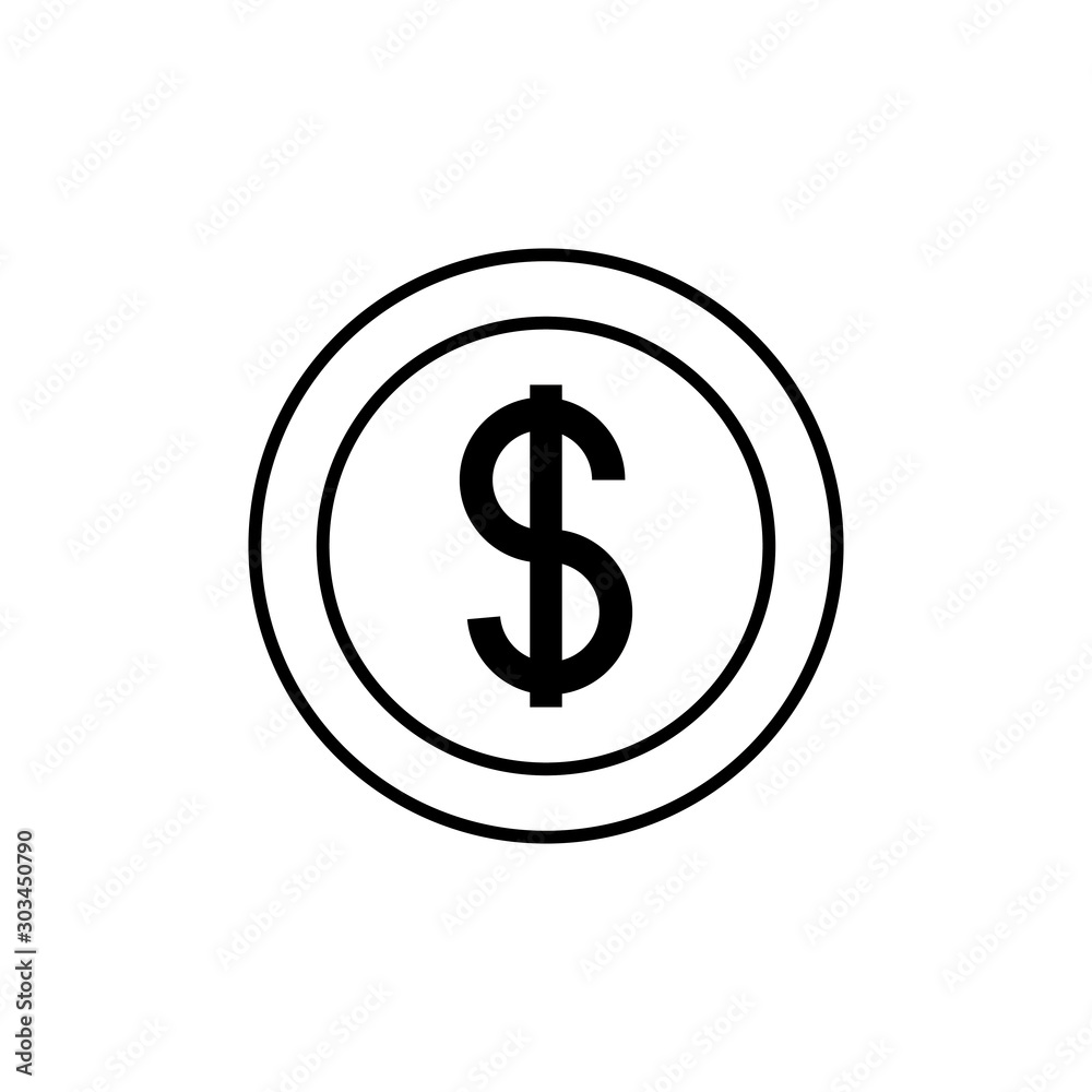 money coin commerce shopping line image icon money coin commerce shopping line image icon