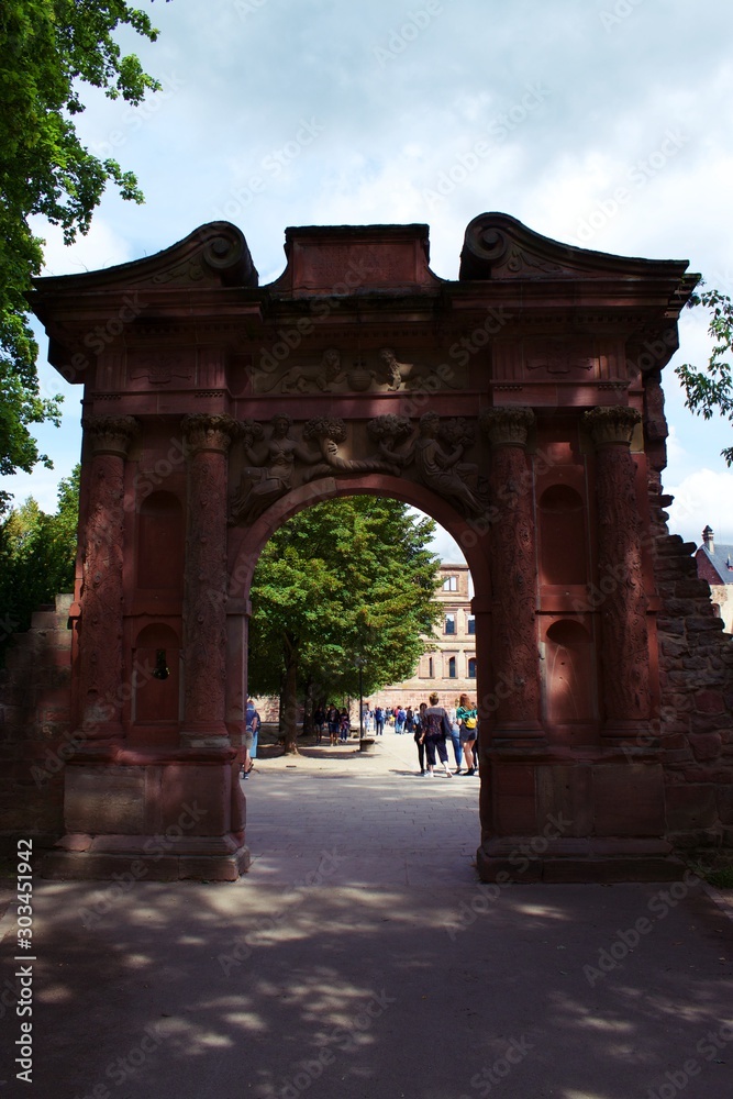 Gate in Castle Heidelberg in Germany