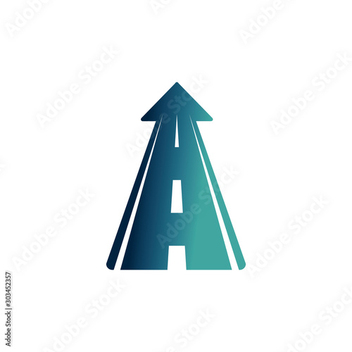 arrow straight asphalt road gradient icon