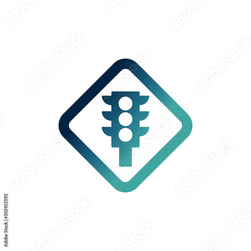 traffic light sign road gradient icon