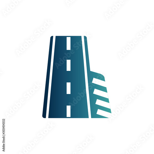 sidewalk asphalt road gradient icon