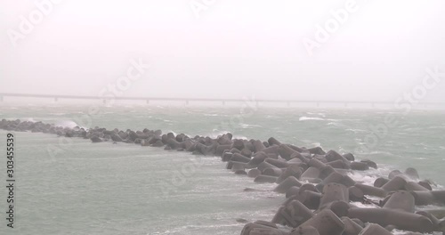 Strong Winds And Sea Spray In Hurricane - Chanhom photo