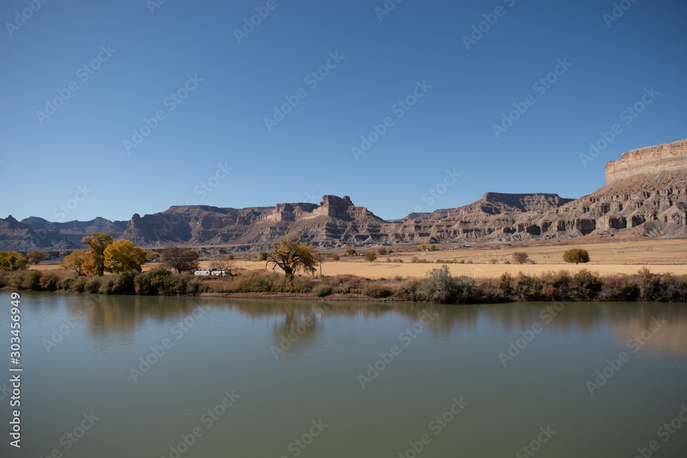 Green River in Utah, Fall scene of river and canyons