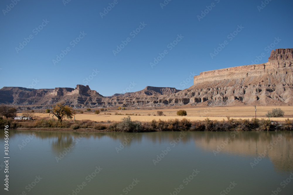 Green River in Utah, Fall scene of river and canyons