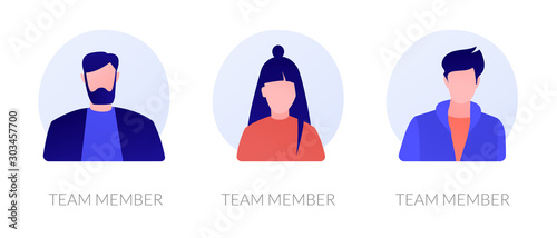 User personal profile characters set for social network. Employees, corporate male and female workers portraits. Team member, avatar metaphors. Vector isolated concept metaphor illustrations photo