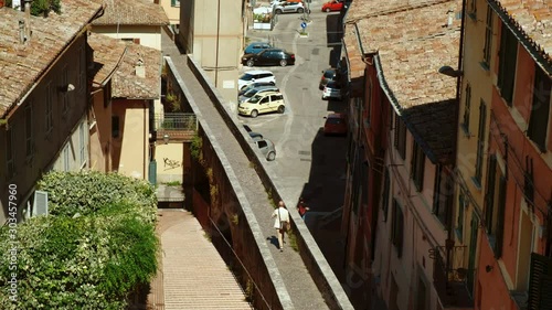 The Via Appia in Perugia, Umbria, Italy, originally a 13th century aqueduct. The city built a reputation for its universities photo