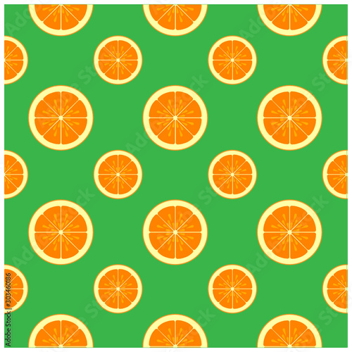 oranges fruits seamless pattern for background. top view of vector illustration.