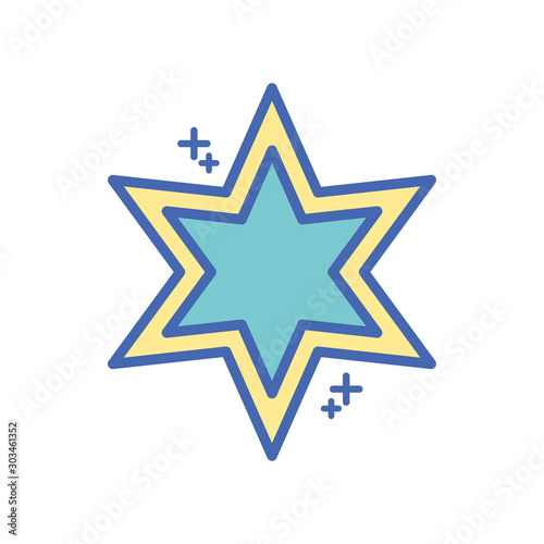 star six pointed fill style icon