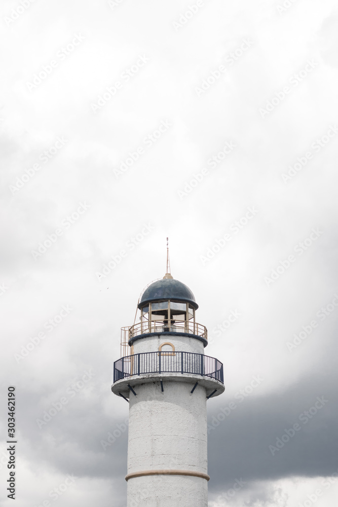 minimalist photograph of lighthouse and sky background