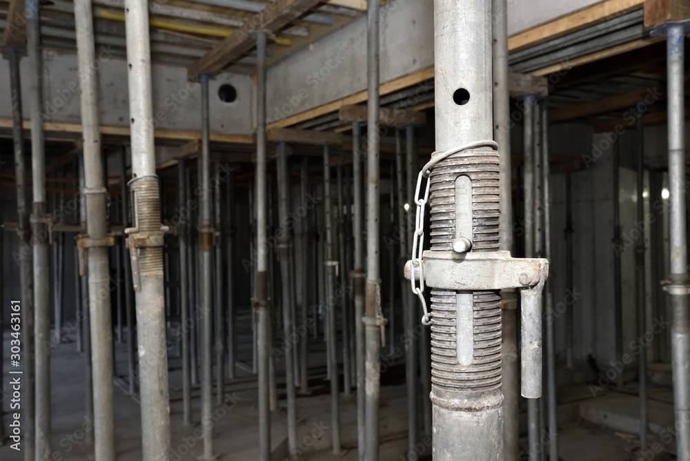 Formwork construction site: stripped (removed) to expose the finished concrete