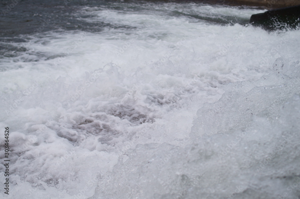 Japanese river flow water splash Japanese river flow water splash