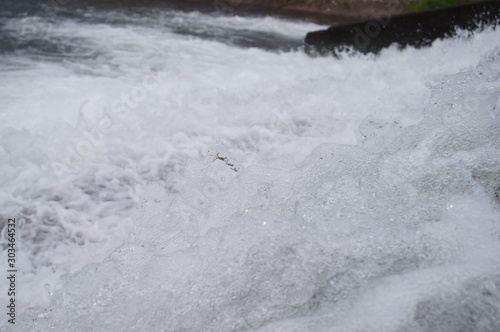 Japanese river flow water splash