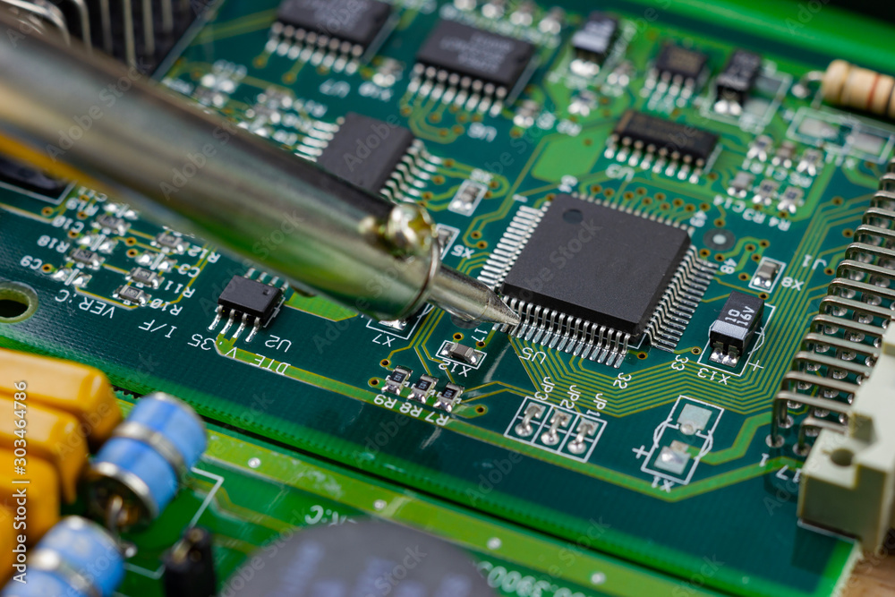 soldering iron for repairing electronic of the computer circuit board soldering iron for repairing electronic of the computer circuit board