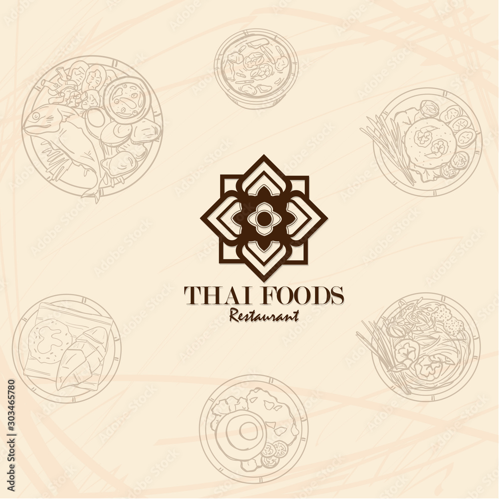 menu thai food design template graphic 
