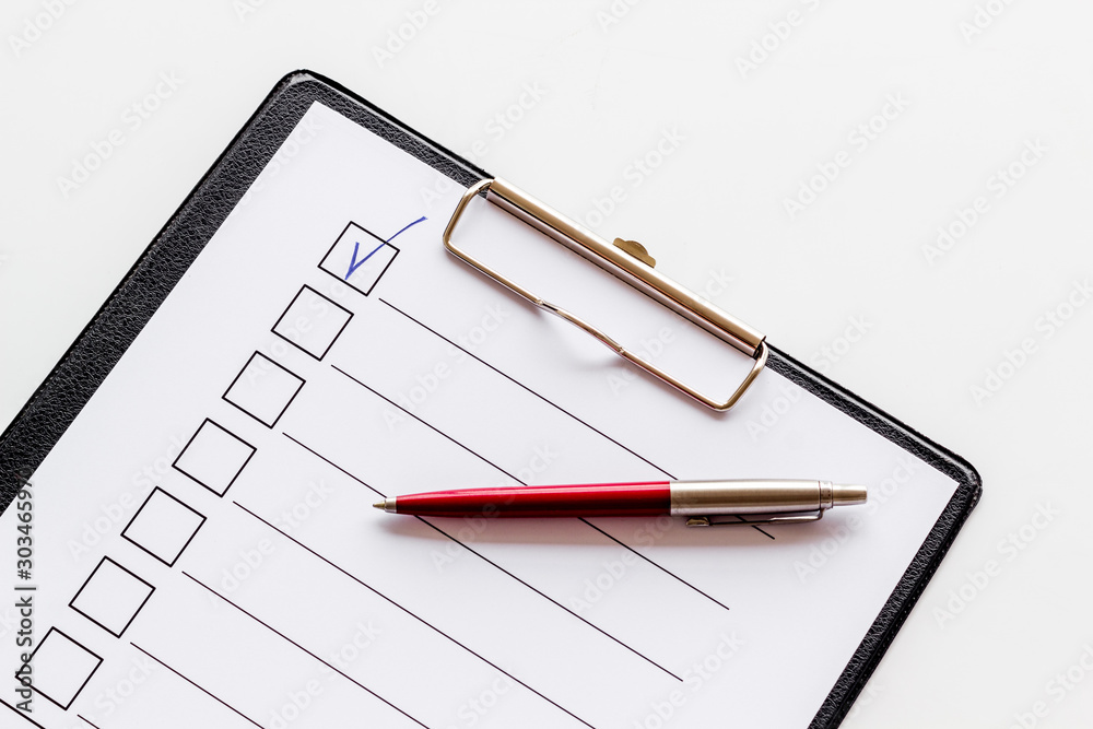 custom made wallpaper toronto digitalEmpty check list ready to fill on white background top view