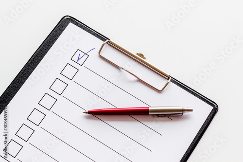 Wallpaper Mural Empty check list ready to fill on white background top view Torontodigital.ca