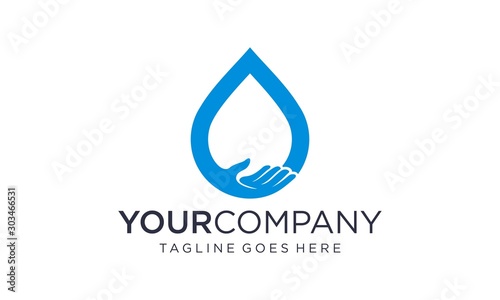 Save water logo design template