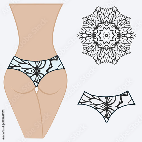 erotic women's panties. vector illustration. gift floral print.