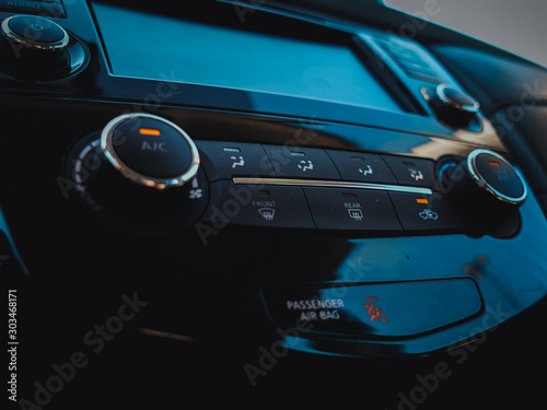 Car interior dashboard and controls