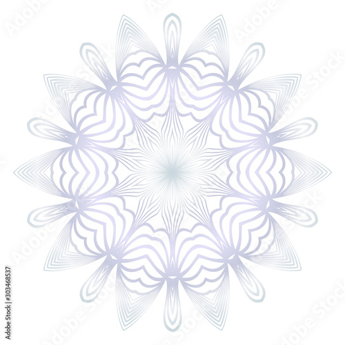 Beautiful Round Flower Mandala. Vector illustration. White gold color. For Design  Greeting Card  Invitation  Coloring Book. Arabic  Indian  Motifs.
