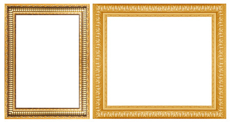 gold picture frame isolated
